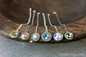 DIY Bird Nest Necklaces