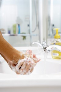 Person washing hands