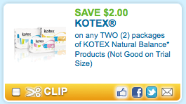 Kotex coupon