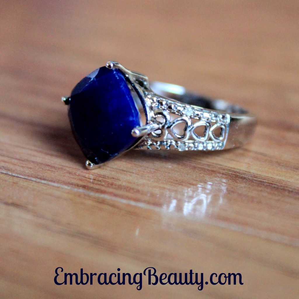 Sapphire Ring Laying Down
