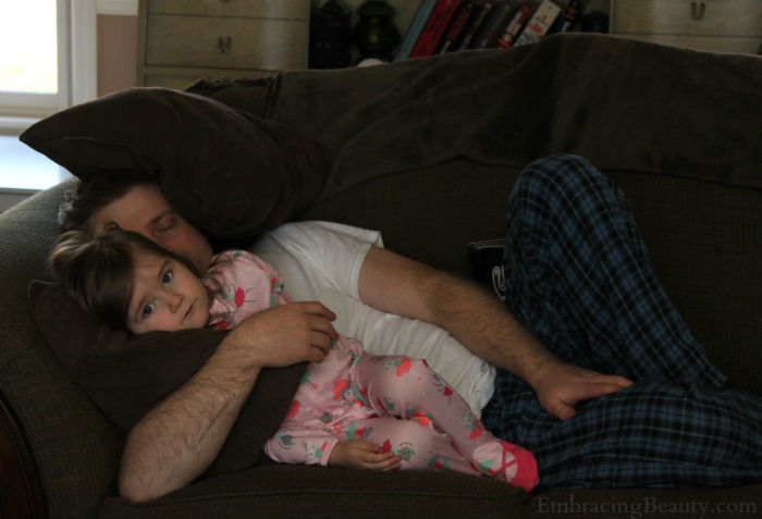 Daddy and daughter nap